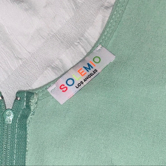 Solemio Mint Sundress with Lace Cut Out - Picture 6 of 7